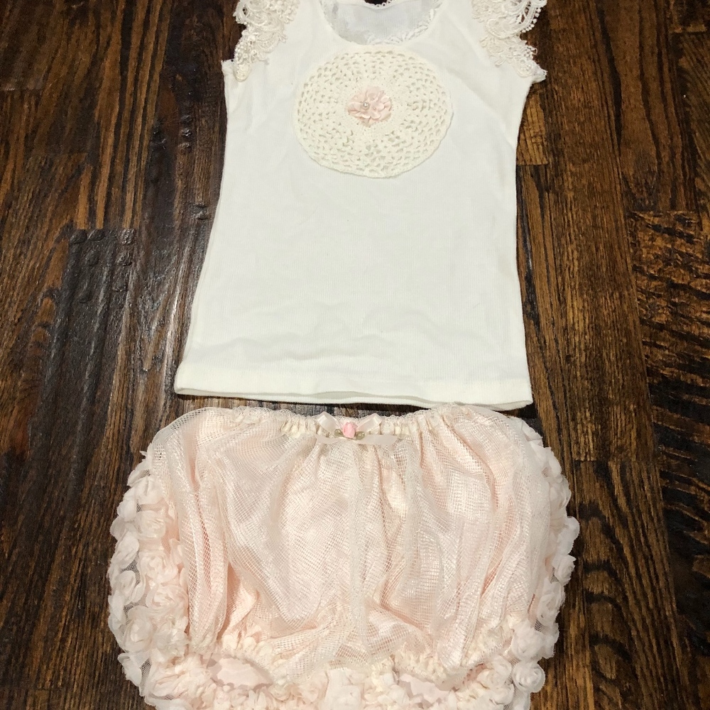 Dollcake Pink Bloomer and Lace Top Set
